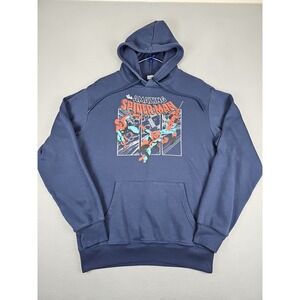 Marvel The Amazing Spider-Man Long Sleeved Pull-Over Hoodie Men's Medium Blue